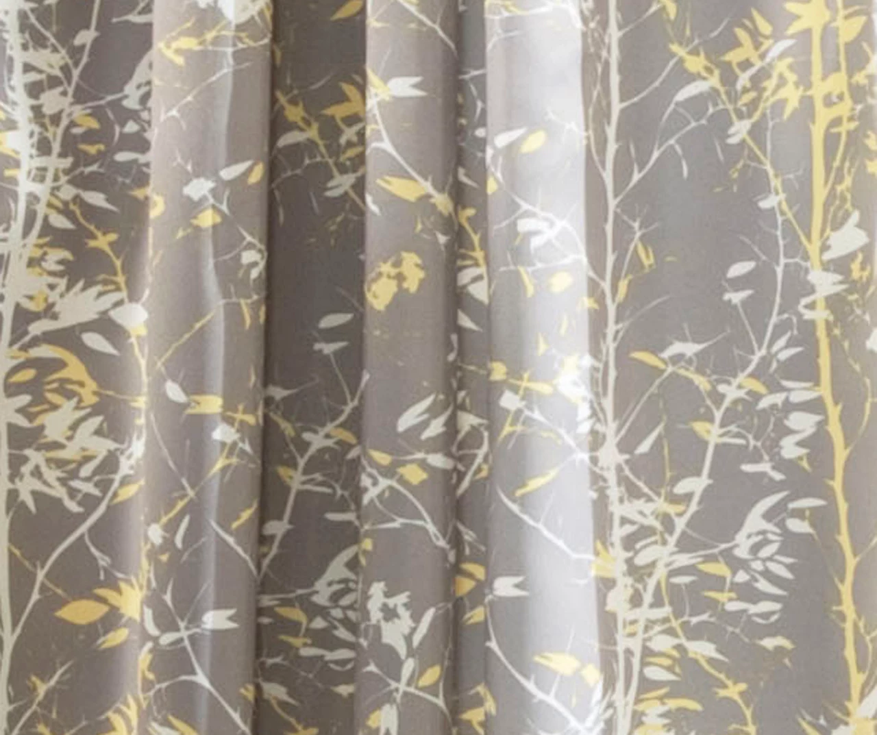 Forest Gray & Yellow Room-Darkening Rod Pocket Curtain Panel Pair, (84") 3 Forest Gray & Yellow Room-Darkening Rod Pocket Curtain Panel Pair, (84") - Image 3