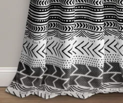 Hygge Geo Black & White Room-Darkening Grommet Curtain Panel Pair, (84") -Cuisinart Store 810468374 3