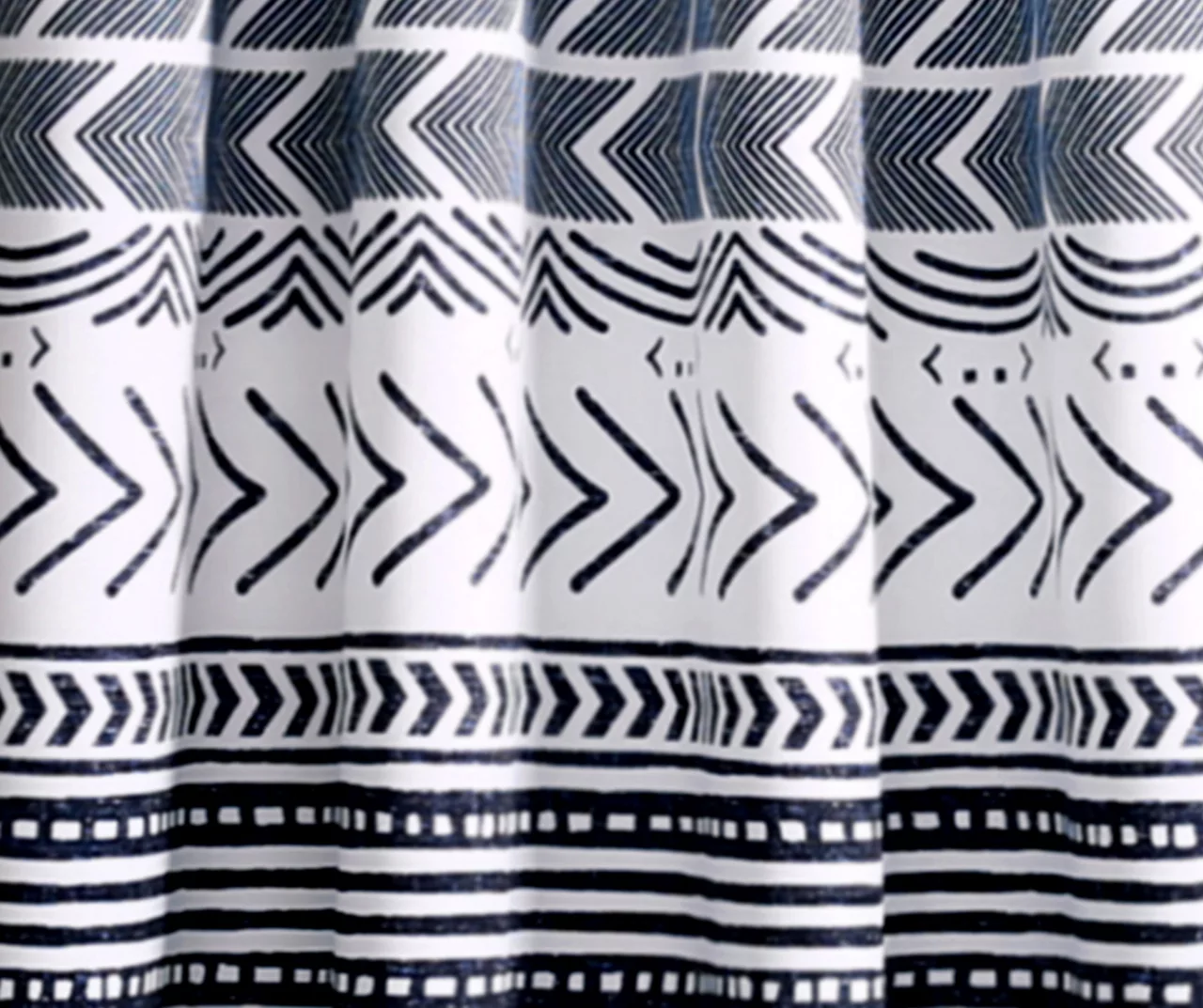 Hygge Geo Navy & White Room-Darkening Grommet Curtain Panel Pair, (84") 3 Hygge Geo Navy & White Room-Darkening Grommet Curtain Panel Pair, (84") - Image 3