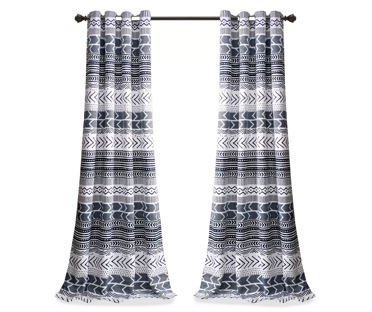 Hygge Geo Navy & White Room-Darkening Grommet Curtain Panel Pair, (84") 8 Hygge Geo Navy & White Room-Darkening Grommet Curtain Panel Pair, (84") - Image 8