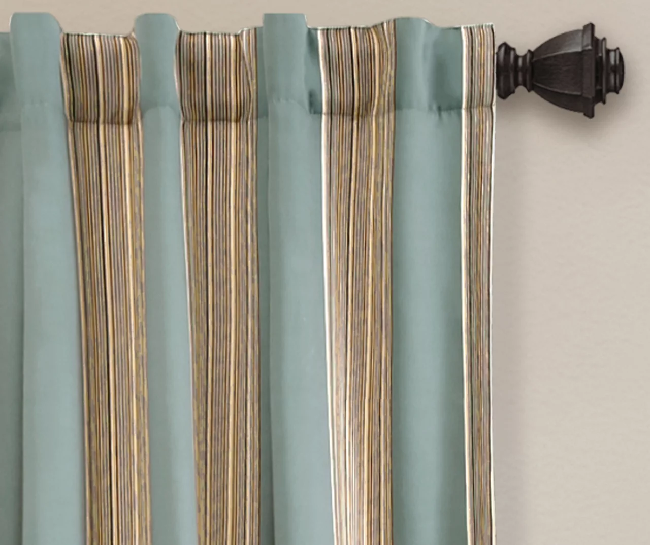 Julia Stripe Blue Room-Darkening Back Tab Curtain Panel Pair, (84") 2 Julia Stripe Blue Room-Darkening Back Tab Curtain Panel Pair, (84") - Image 2