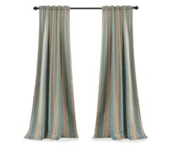 Julia Stripe Blue Room-Darkening Back Tab Curtain Panel Pair, (84") 15 Julia Stripe Blue Room-Darkening Back Tab Curtain Panel Pair, (84") -Cuisinart Store 810468376 7