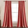 Julia Stripe Red Room-Darkening Back Tab Curtain Panel Pair, (84")