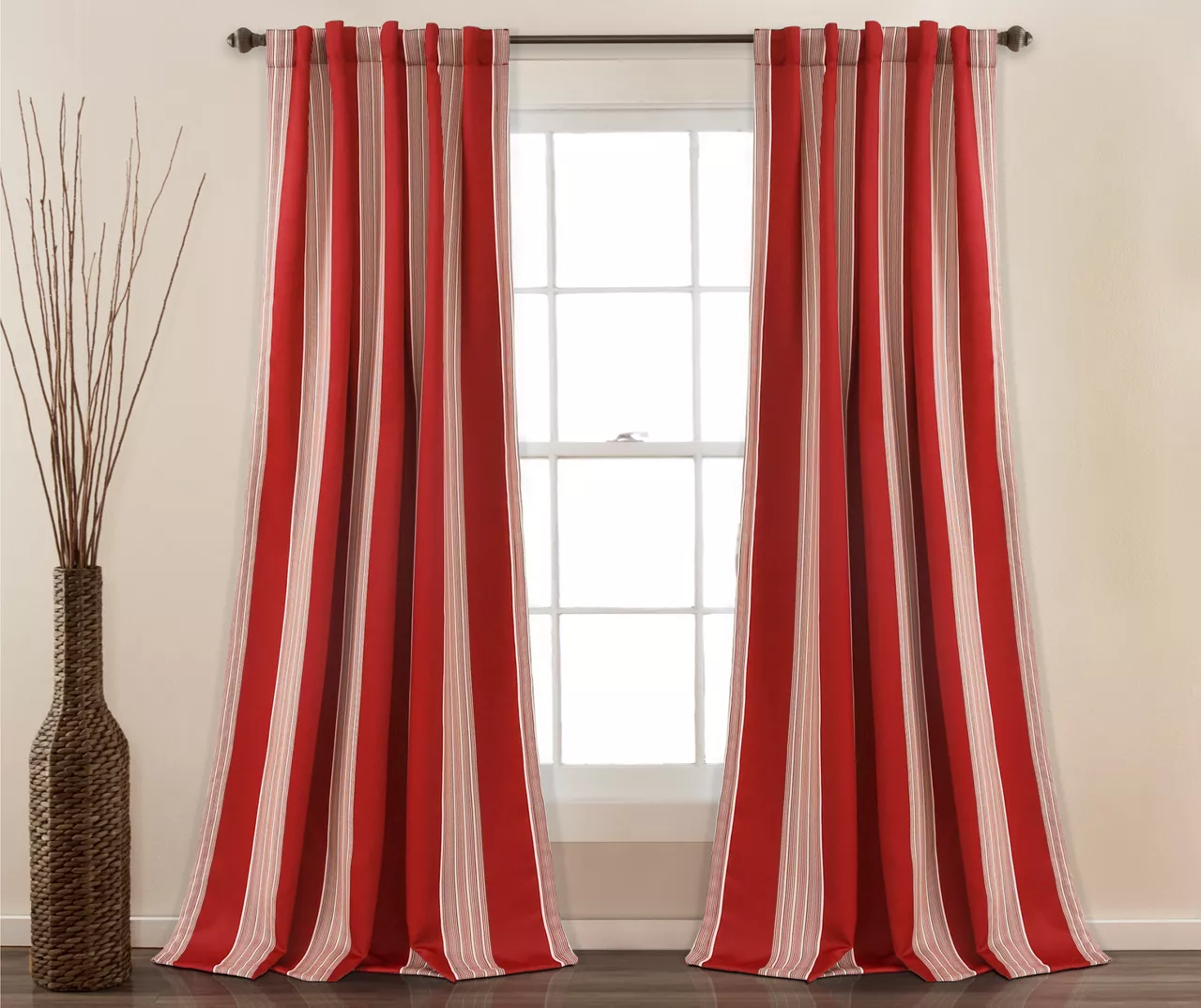 Julia Stripe Room-Darkening Back Tab Curtain Panel Pair, (84") 3 Julia Stripe Room-Darkening Back Tab Curtain Panel Pair, (84") - Image 3