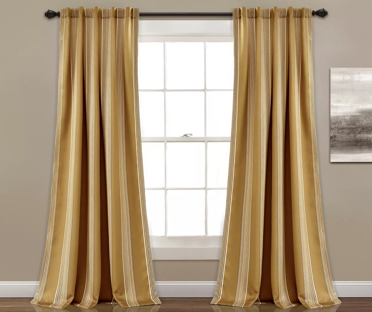 Julia Stripe Room-Darkening Back Tab Curtain Panel Pair, (84") 1 Julia Stripe Room-Darkening Back Tab Curtain Panel Pair, (84")