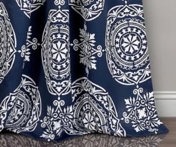 Karmen Medallion Navy Room-Darkening Back Tab Curtain Panel Pair, (84") 6 Karmen Medallion Navy Room-Darkening Back Tab Curtain Panel Pair, (84") -Cuisinart Store 810468382 2