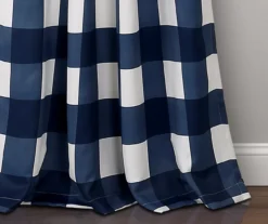 Kelly Checker Navy Room-Darkening Back Tab Curtain Panel Pair, (84") 10 Kelly Checker Navy Room-Darkening Back Tab Curtain Panel Pair, (84") -Cuisinart Store 810468383 3 1