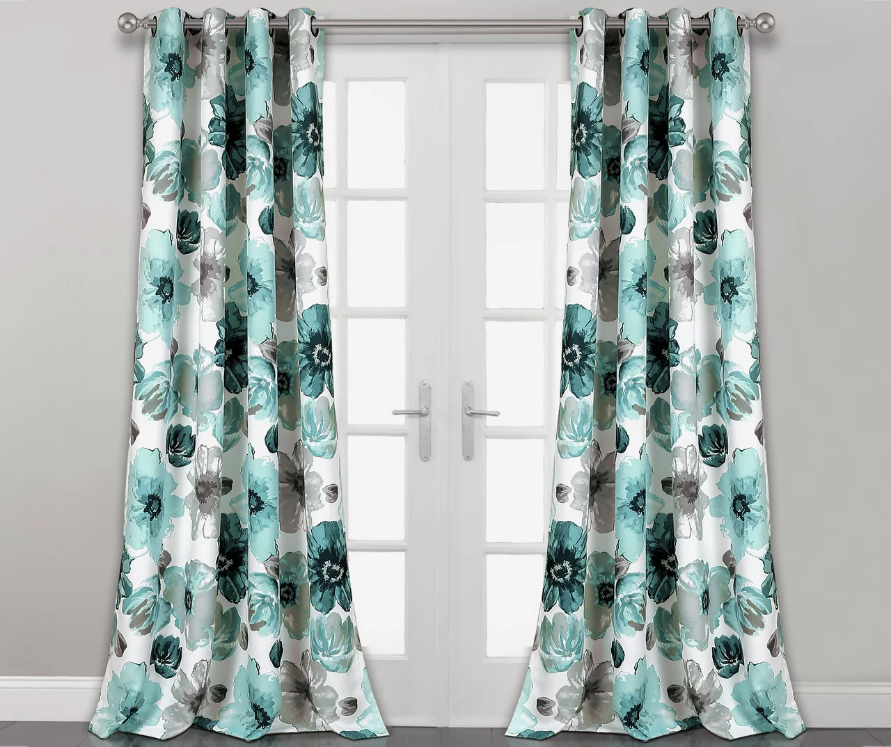 Leah Floral Room-Darkening Grommet Curtain Panel Pair 8 Leah Floral Room-Darkening Grommet Curtain Panel Pair - Image 8