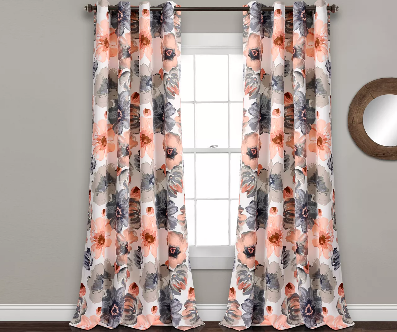 Leah Floral Room-Darkening Grommet Curtain Panel Pair 19 Leah Floral Room-Darkening Grommet Curtain Panel Pair - Image 19