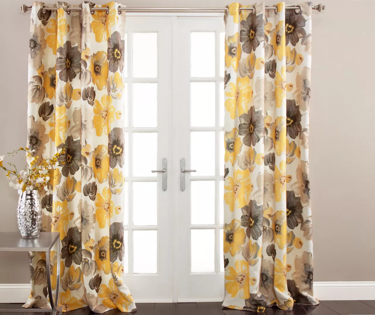 Leah Floral Room-Darkening Grommet Curtain Panel Pair 18 Leah Floral Room-Darkening Grommet Curtain Panel Pair - Image 18