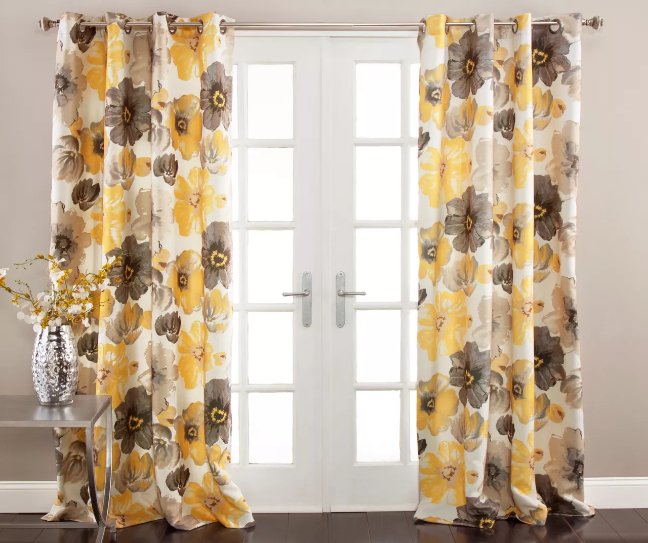 Leah Floral Room-Darkening Grommet Curtain Panel Pair 15 Leah Floral Room-Darkening Grommet Curtain Panel Pair - Image 15