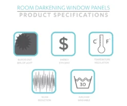 Dolores Floral Room-Darkening Rod Pocket Curtain Panel Pair -Cuisinart Store 810468408 6 1