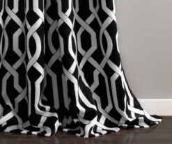 Edward Trellis Black Room-Darkening Grommet Curtain Panel Pair, (84") -Cuisinart Store 810468411 2