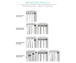 Edward Trellis Black Room-Darkening Grommet Curtain Panel Pair, (84") -Cuisinart Store 810468411 6