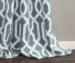 Edward Trellis Blue Room-Darkening Grommet Curtain Panel Pair, (84") -Cuisinart Store 810468412 3