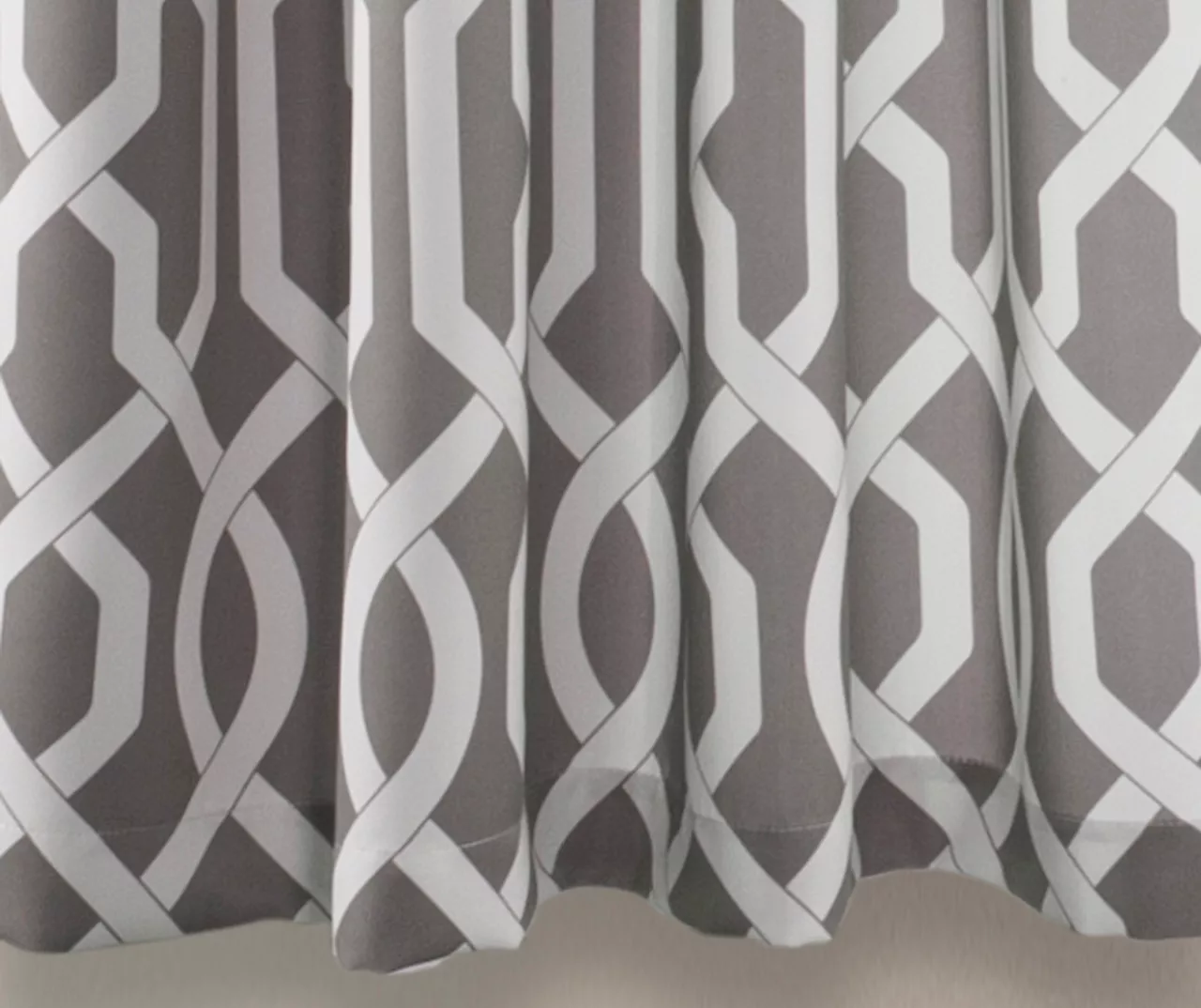 Edward Trellis Gray Room-Darkening Grommet Curtain Panel Pair, (63") 4 Edward Trellis Gray Room-Darkening Grommet Curtain Panel Pair, (63") - Image 4
