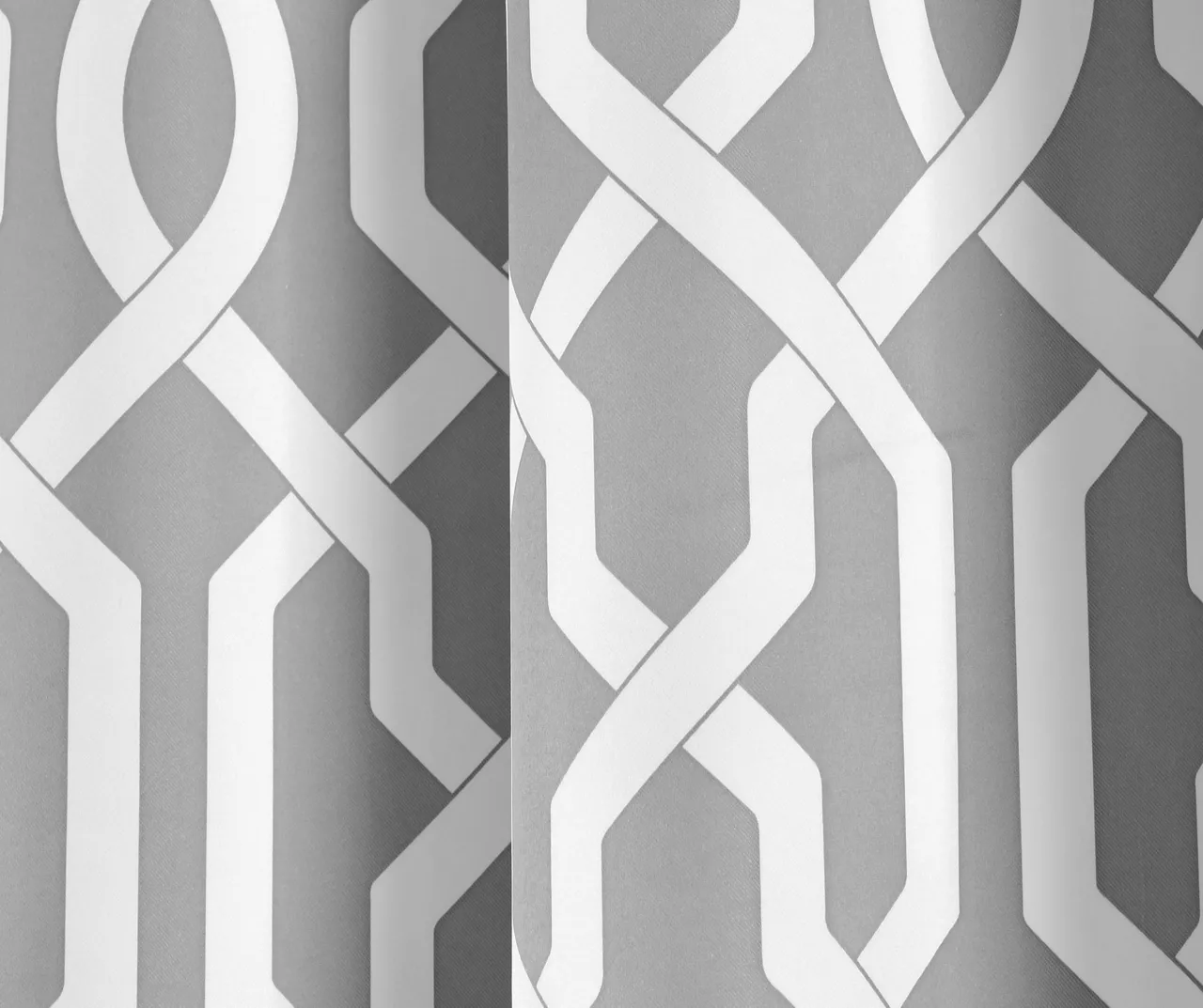 Edward Trellis Gray Room-Darkening Grommet Curtain Panel Pair, (84") 4 Edward Trellis Gray Room-Darkening Grommet Curtain Panel Pair, (84") - Image 4