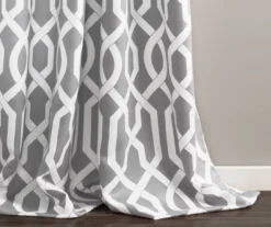 Edward Trellis Gray Room-Darkening Grommet Curtain Panel Pair, (95") -Cuisinart Store 810468416 2