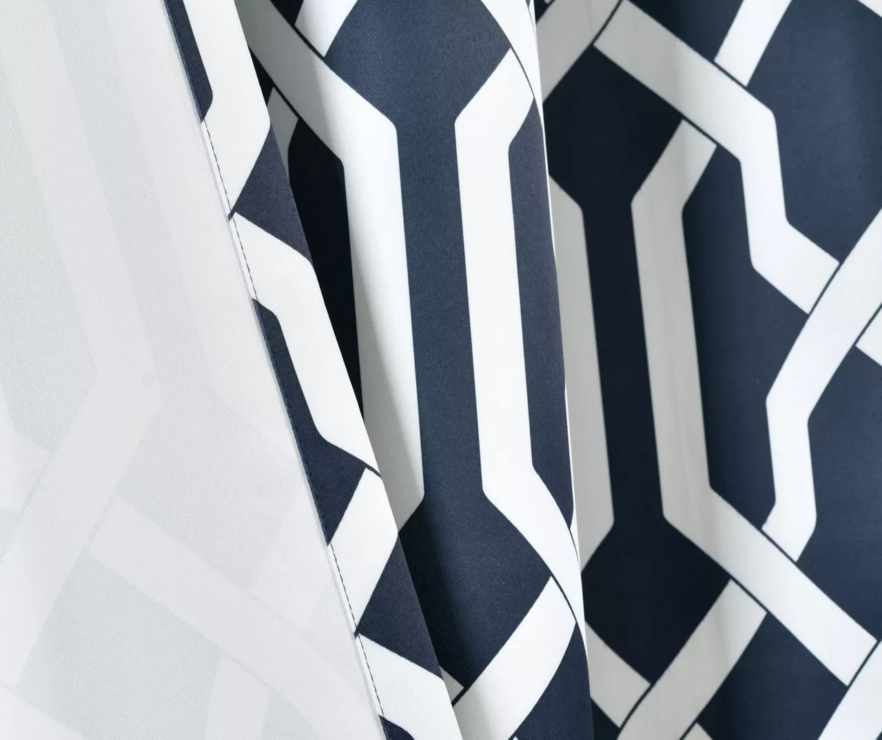 Edward Trellis Navy Room-Darkening Grommet Curtain Panel Pair, (84") 5 Edward Trellis Navy Room-Darkening Grommet Curtain Panel Pair, (84") - Image 5