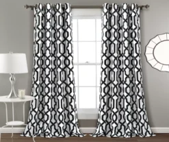 Edward Trellis Room-Darkening Grommet Curtain Panel Pair 27 Edward Trellis Room-Darkening Grommet Curtain Panel Pair -Cuisinart Store 810468419