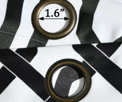 Edward Trellis White & Black Room-Darkening Grommet Curtain Panel Pair, (95") -Cuisinart Store 810468419 5