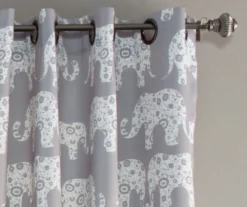 Elephant Parade Room-Darkening Grommet Curtain Panel Pair, (84") -Cuisinart Store 810468420 1