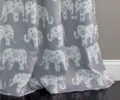 Elephant Parade Gray Room-Darkening Grommet Curtain Panel Pair, (84") -Cuisinart Store 810468420 3 1