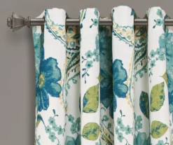 Floral Paisley Blue & Green Room-Darkening Grommet Curtain Panel Pair 24 Floral Paisley Blue & Green Room-Darkening Grommet Curtain Panel Pair -Cuisinart Store 810468421 1 1