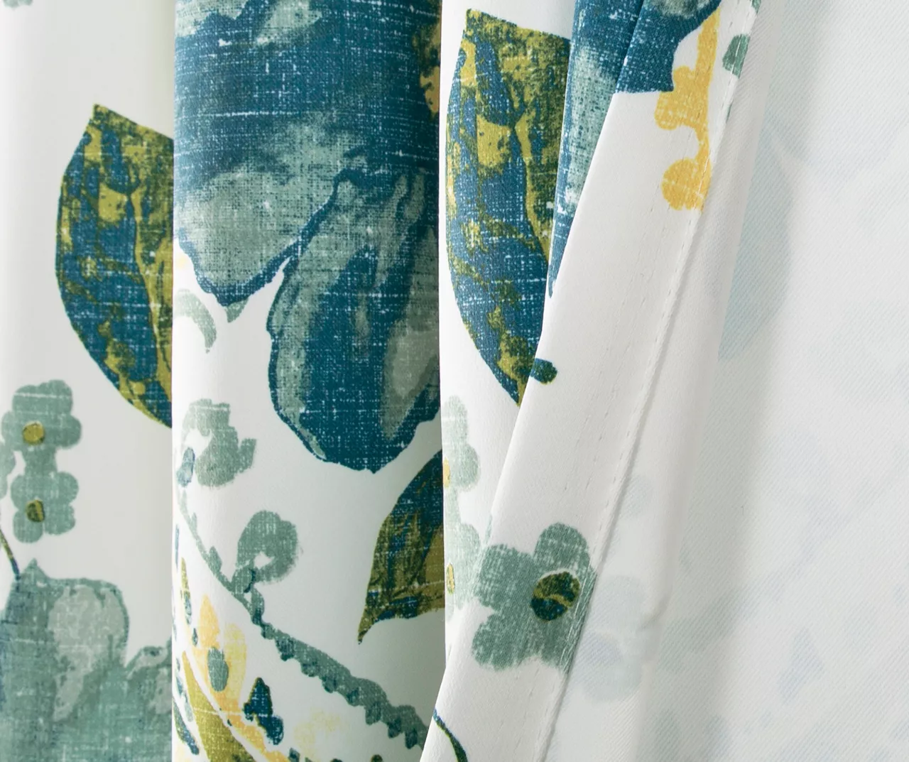 Floral Paisley Blue & Green Room-Darkening Grommet Curtain Panel Pair 7 Floral Paisley Blue & Green Room-Darkening Grommet Curtain Panel Pair - Image 7