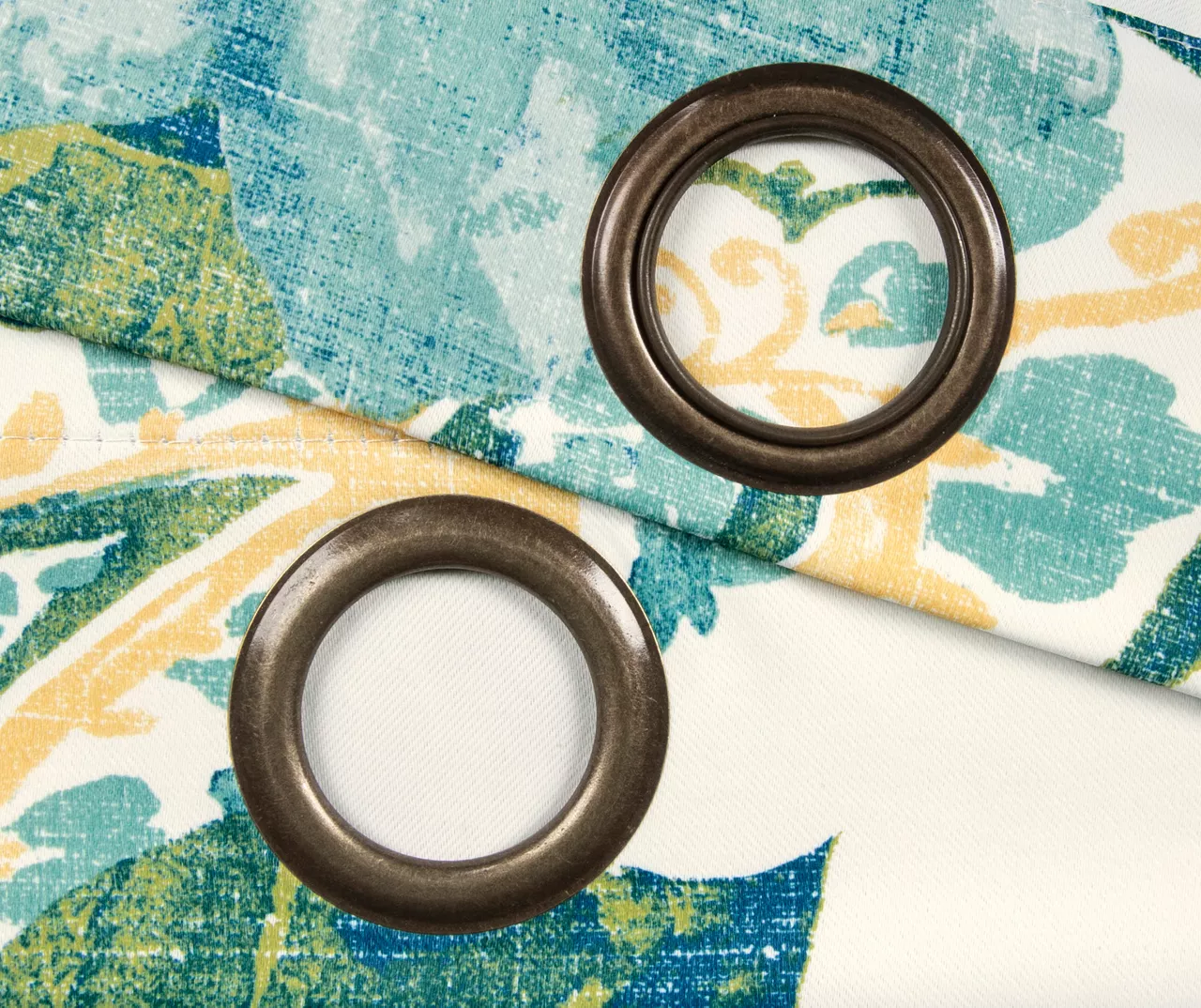 Floral Paisley Blue & Green Room-Darkening Grommet Curtain Panel Pair, (63") 5 Floral Paisley Blue & Green Room-Darkening Grommet Curtain Panel Pair, (63") - Image 5