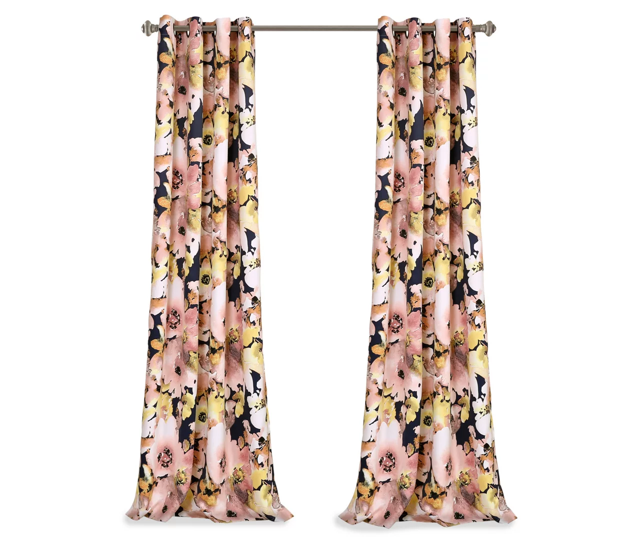 Floral Watercolor Room-Darkening Grommet Curtain Panel Pair, (84") 12 Floral Watercolor Room-Darkening Grommet Curtain Panel Pair, (84") - Image 12