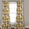 Floral Watercolor Room-Darkening Grommet Curtain Panel Pair, (84")