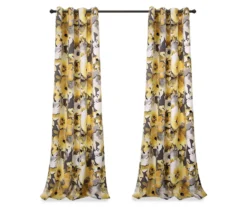 Floral Watercolor Yellow & Gray Room-Darkening Grommet Curtain Panel Pair, (84") 11 Floral Watercolor Yellow & Gray Room-Darkening Grommet Curtain Panel Pair, (84") -Cuisinart Store 810468424 6