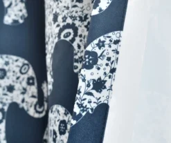 Elephant Parade Navy Room-Darkening Grommet Curtain Panel Pair, (84") 12 Elephant Parade Navy Room-Darkening Grommet Curtain Panel Pair, (84") -Cuisinart Store 810468431 4