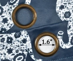 Elephant Parade Navy Room-Darkening Grommet Curtain Panel Pair, (84") 13 Elephant Parade Navy Room-Darkening Grommet Curtain Panel Pair, (84") -Cuisinart Store 810468431 5