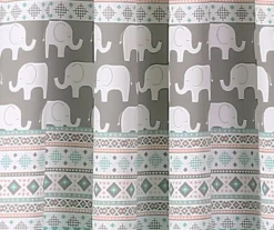 Elephant Stripe Turquoise & Pink Room-Darkening Rod Pocket Curtain Panel Pair, (84") 9 Elephant Stripe Turquoise & Pink Room-Darkening Rod Pocket Curtain Panel Pair, (84") -Cuisinart Store 810468432 2