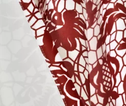 Estate Garden Red & White Room-Darkening Rod Pocket Curtain Panel Pair, (95") -Cuisinart Store 810468436 4 1