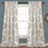 Evelyn Medallion Gray & White Room-Darkening Rod Pocket Curtain Panel Pair, (84")