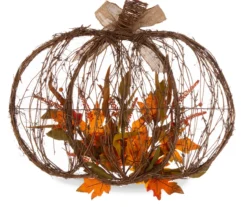 Autumn Floral Rattan Pumpkin Wall Decor -Cuisinart Store 810473031 3