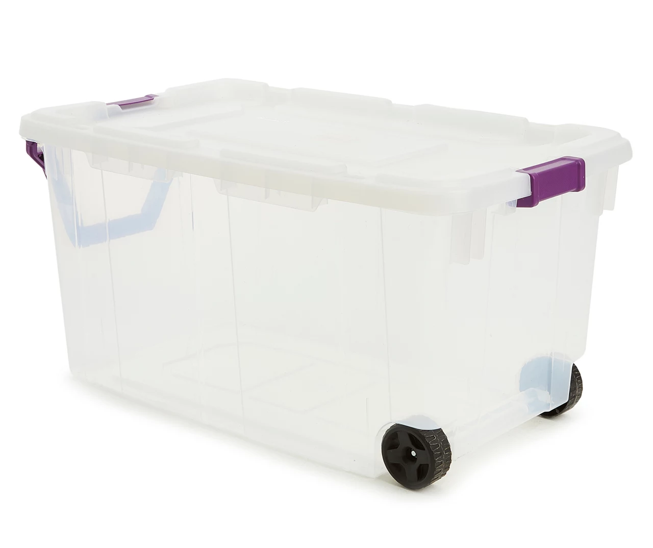 160-Quart Clear Wheeled Latch Storage Tote With Handle 2 160-Quart Clear Wheeled Latch Storage Tote With Handle - Image 2