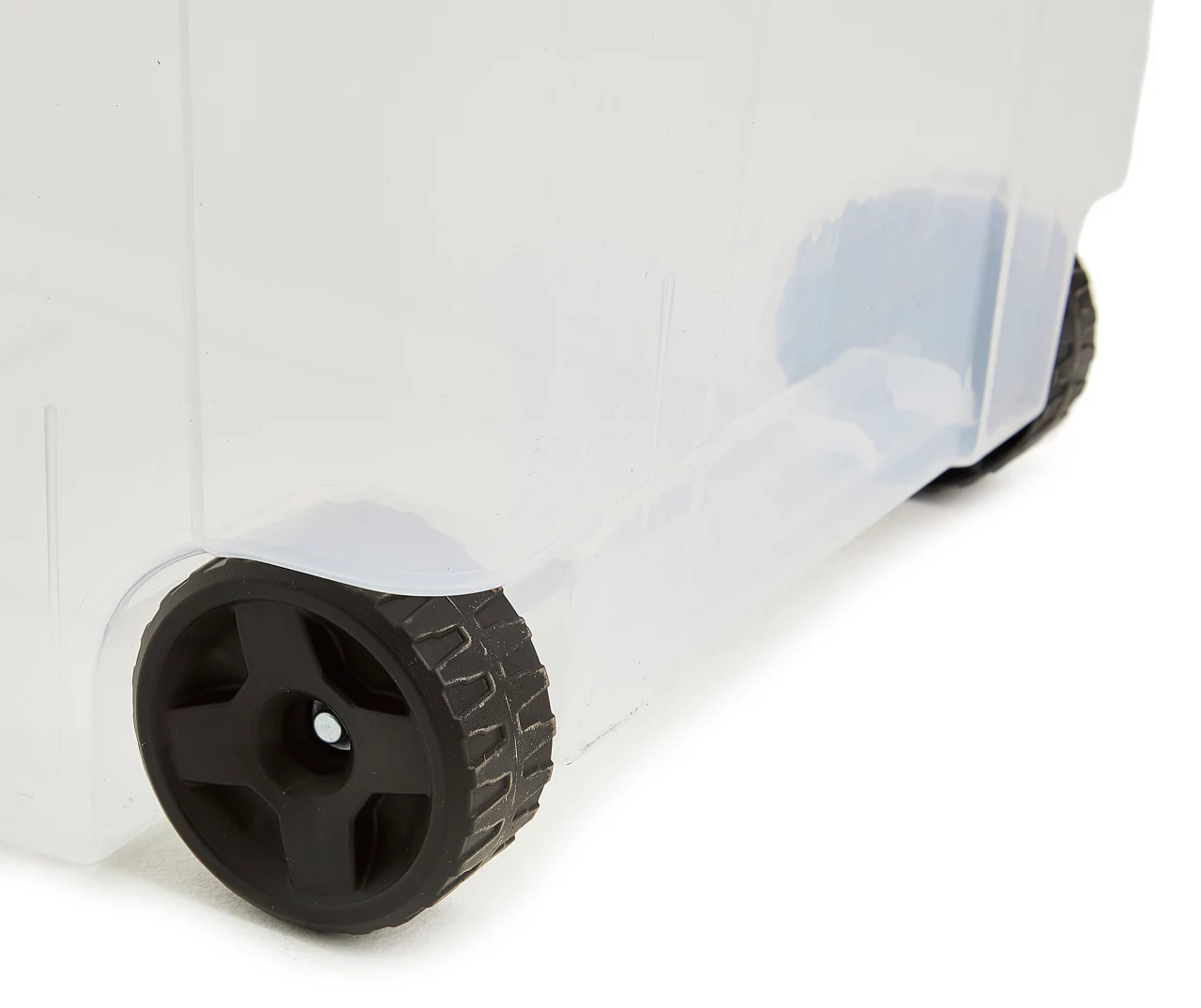 160-Quart Clear Wheeled Latch Storage Tote With Handle 3 160-Quart Clear Wheeled Latch Storage Tote With Handle - Image 3