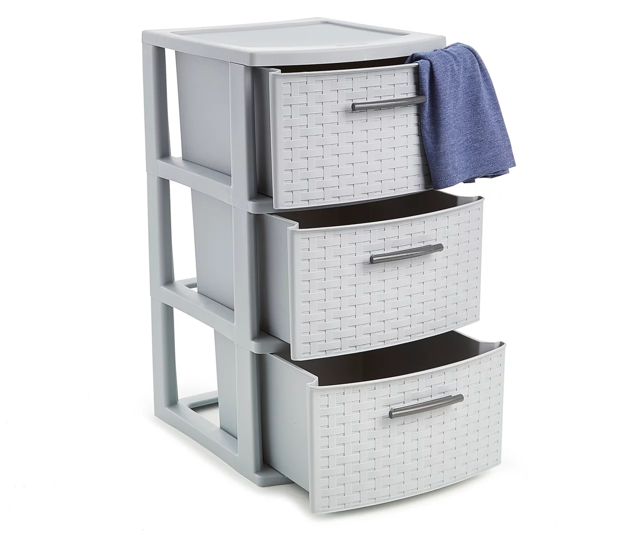 Gray Weave 3-Drawer Storage Cart 2 Gray Weave 3-Drawer Storage Cart - Image 2