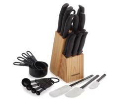 Black Soft Grip 25-Piece Cutlery Set