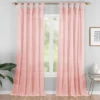 Priya Pink Semi-Sheer Tab Top Curtain Panel, (95")