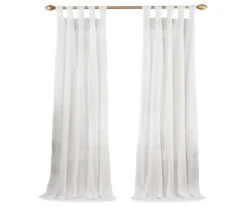 Priya White Semi-Sheer Tab Top Curtain Panel, (84") 9 Priya White Semi-Sheer Tab Top Curtain Panel, (84") -Cuisinart Store 810474070 4