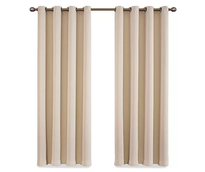 Round & Round Ecru Blackout Grommet Curtain Panel, (108") 4 Round & Round Ecru Blackout Grommet Curtain Panel, (108") - Image 4