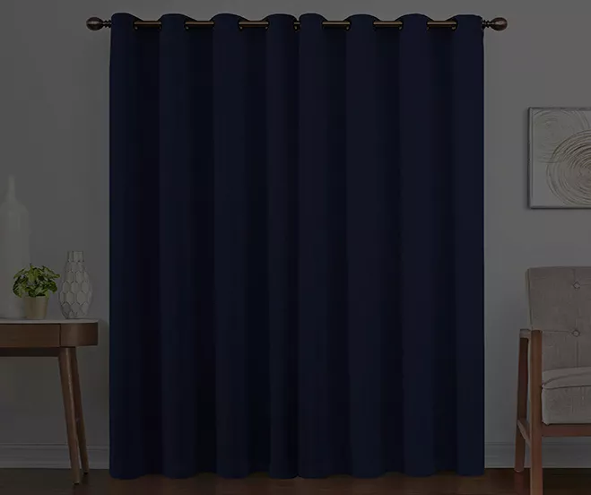 Round & Round Navy Blackout Grommet Curtain Panel, (108") 6 Round & Round Navy Blackout Grommet Curtain Panel, (108") - Image 6