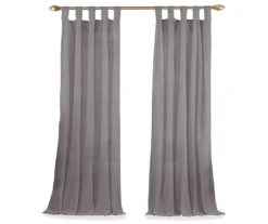 Priya Gray Semi-Sheer Tab Top Curtain Panel, (95") -Cuisinart Store 810474123 4