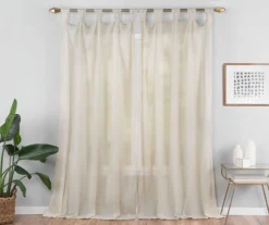 Priya Natural Semi-Sheer Tab Top Curtain Panel, (63") 10 Priya Natural Semi-Sheer Tab Top Curtain Panel, (63") -Cuisinart Store 810474130 5