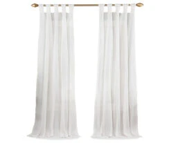 Priya White Semi-Sheer Tab Top Curtain Panel, (63") 9 Priya White Semi-Sheer Tab Top Curtain Panel, (63") -Cuisinart Store 810474131 4